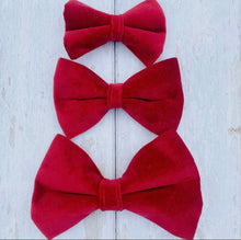 Load image into Gallery viewer, Christmas Red Velvet Bow Tie
