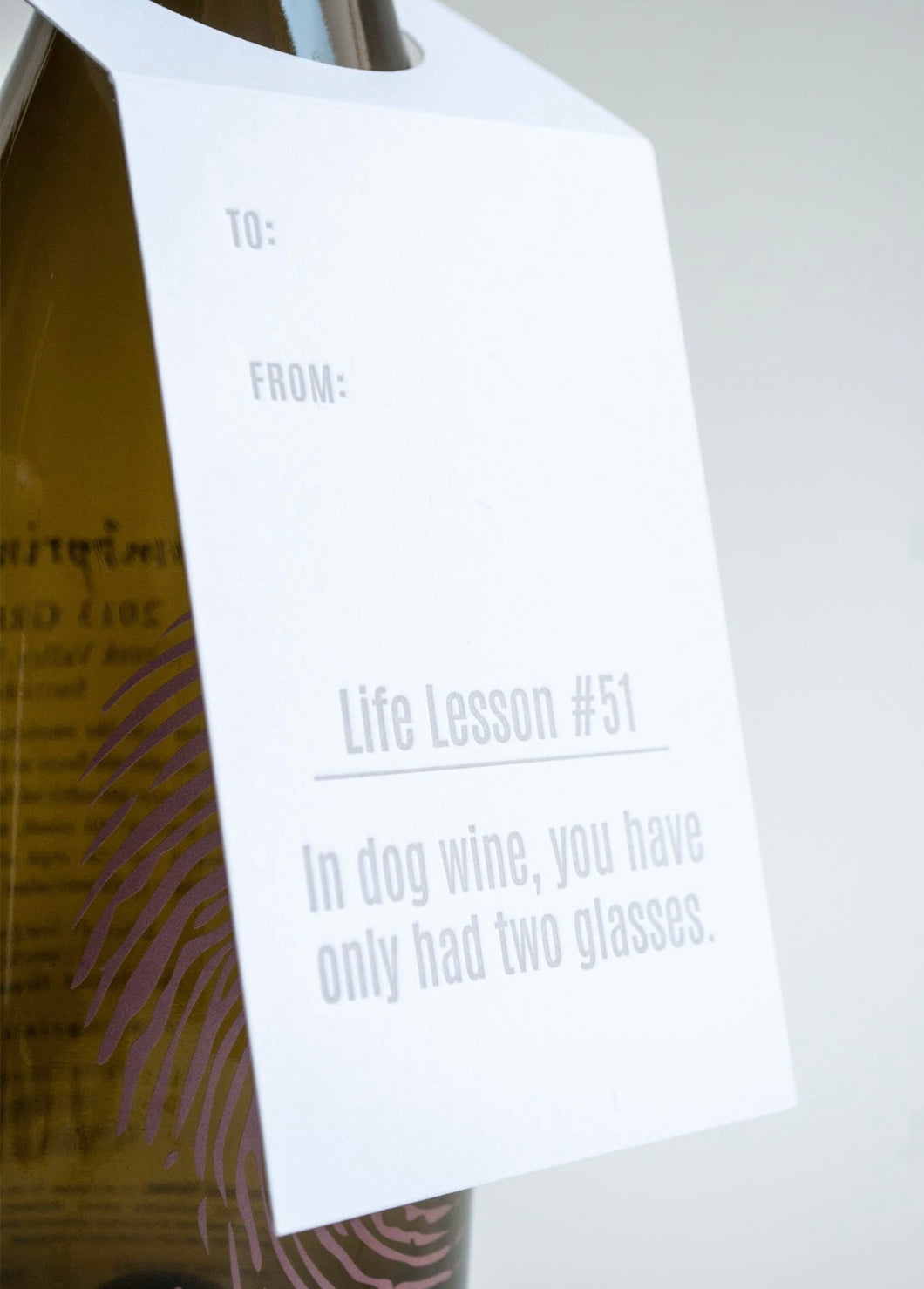 Life Lessons Wine Tag